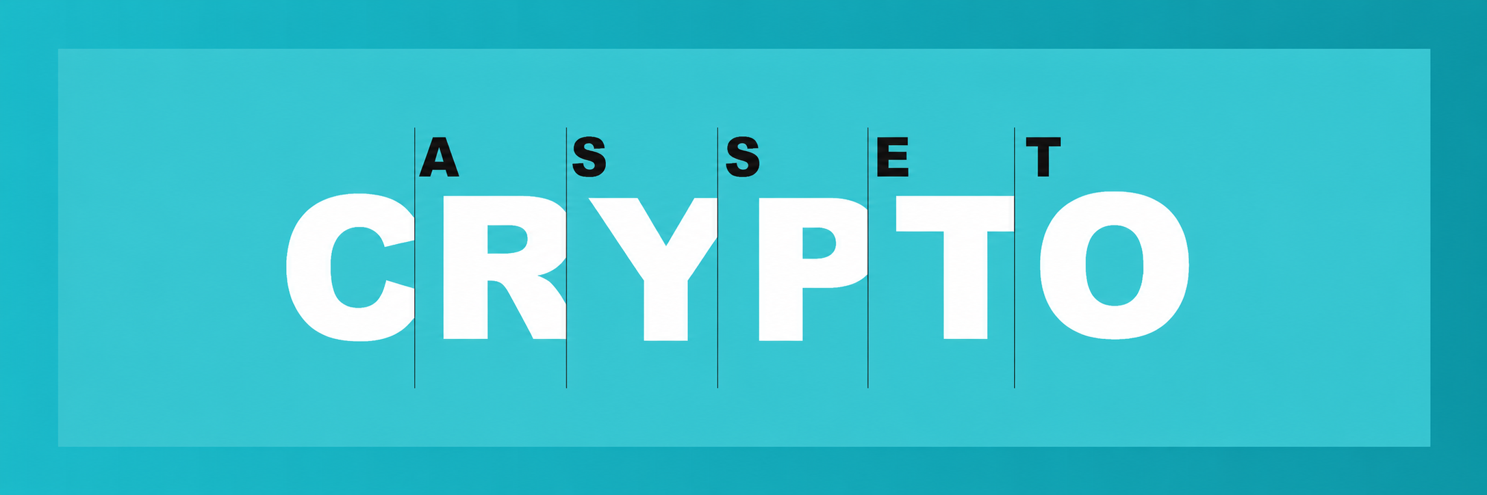 Logo di Asset Crypto su sfondo turchese.